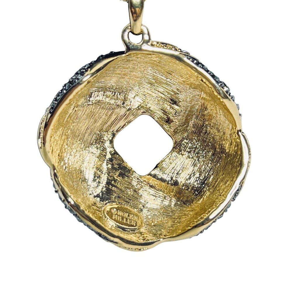 Nolan Miller Gold Tone Rope Chain Necklace With Love Knot Crystal Pendant (6006) - Picture 3 of 6